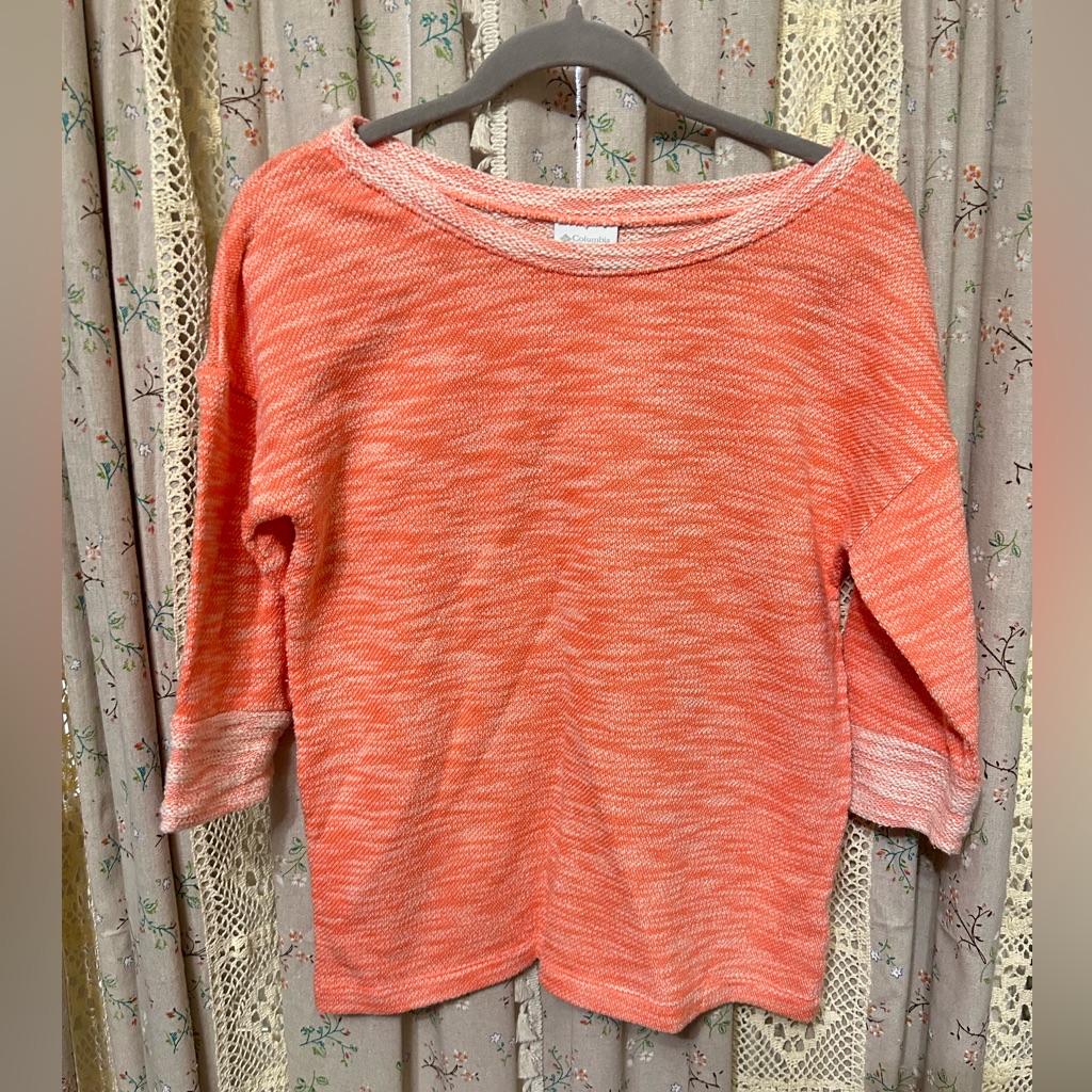 3/$30 Columbia Coral Marled Knit 3/4 Sleeve Top Nwot Small